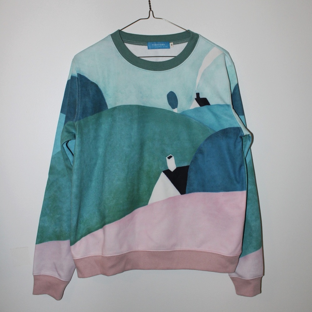 Soft Art Print Pullover Sweatshirt